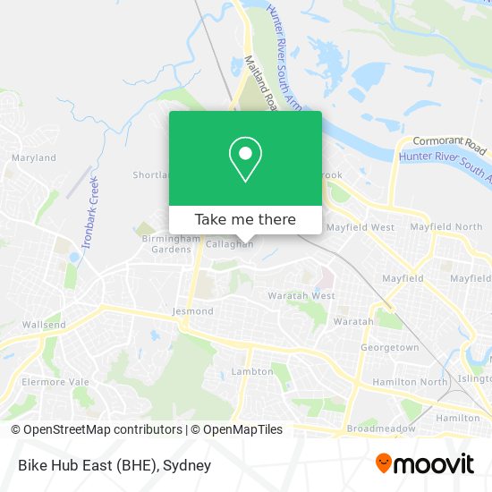 Bike Hub East (BHE) map