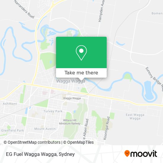 Mapa EG Fuel Wagga Wagga