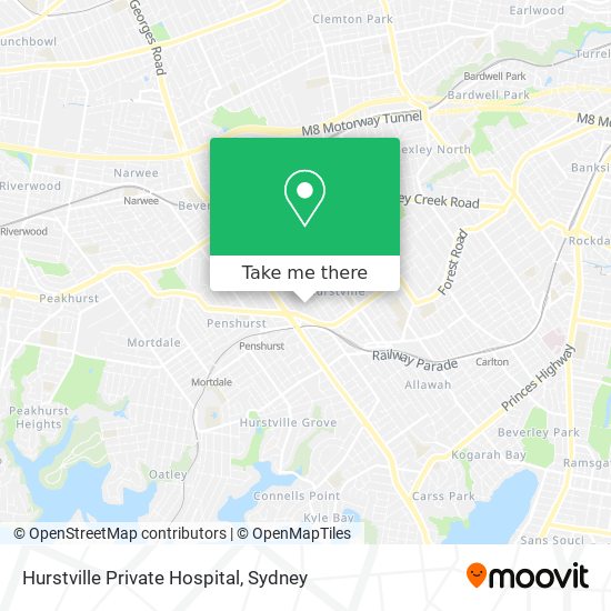 Mapa Hurstville Private Hospital