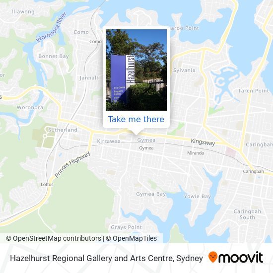 Hazelhurst Regional Gallery and Arts Centre map