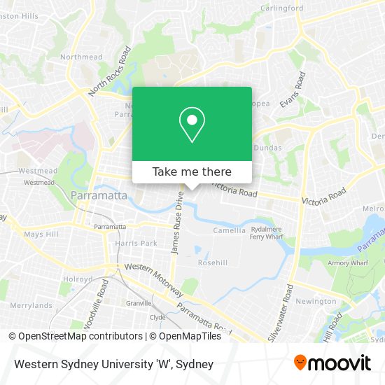 Mapa Western Sydney University 'W'