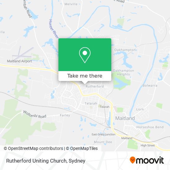 Rutherford Uniting Church map