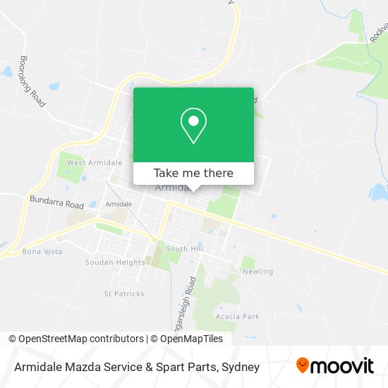 Mapa Armidale Mazda Service & Spart Parts