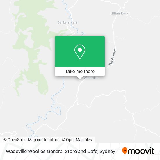 Wadeville Woolies General Store and Cafe map