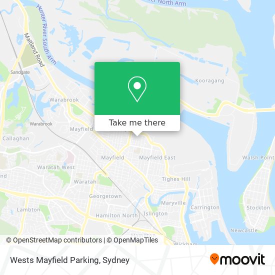 Mapa Wests Mayfield Parking