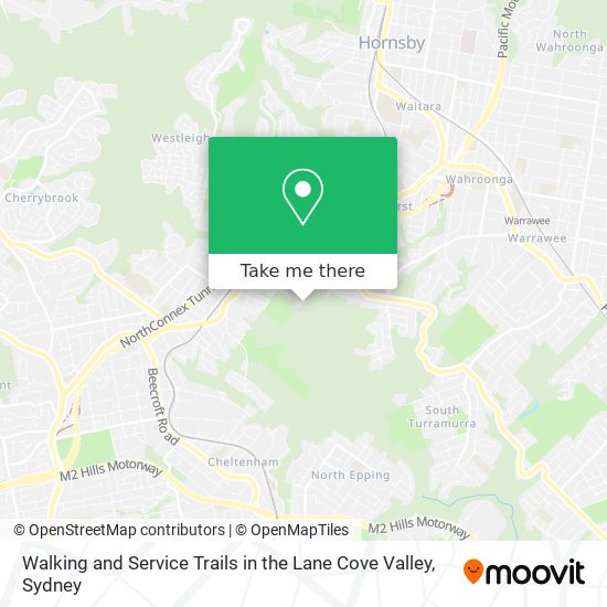 Mapa Walking and Service Trails in the Lane Cove Valley