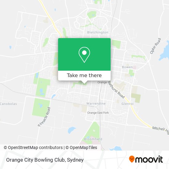 Orange City Bowling Club map