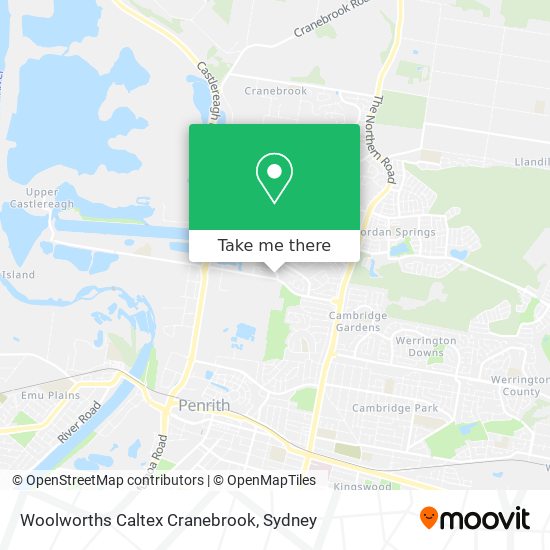 Mapa Woolworths Caltex Cranebrook