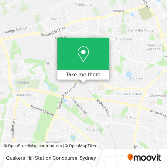 Quakers Hill Station Concourse map