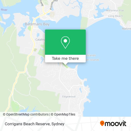 Corrigans Beach Reserve map