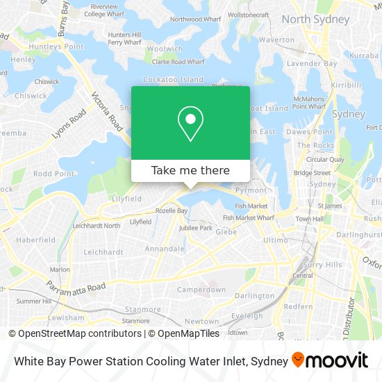 White Bay Power Station Cooling Water Inlet map