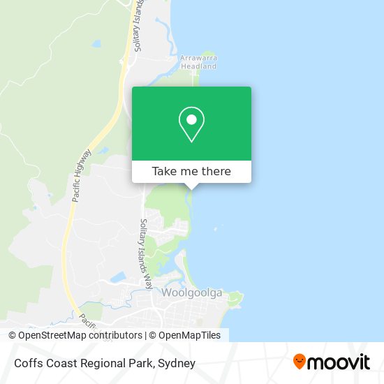 Mapa Coffs Coast Regional Park