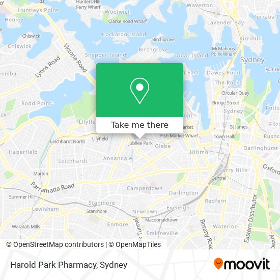 Mapa Harold Park Pharmacy