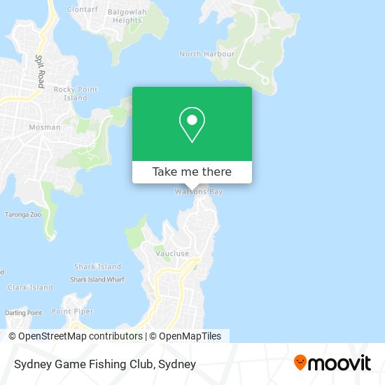 Mapa Sydney Game Fishing Club