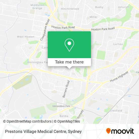 Prestons Village Medical Centre map