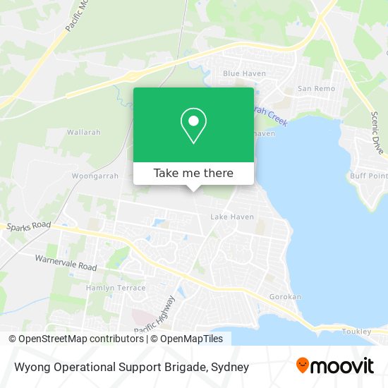 Wyong Operational Support Brigade map