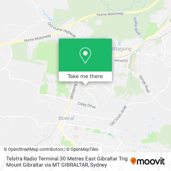 Telstra Radio Terminal 30 Metres East Gibraltar Trig Mount Gibraltar via MT GIBRALTAR map