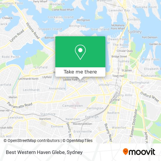 Best Western Haven Glebe map