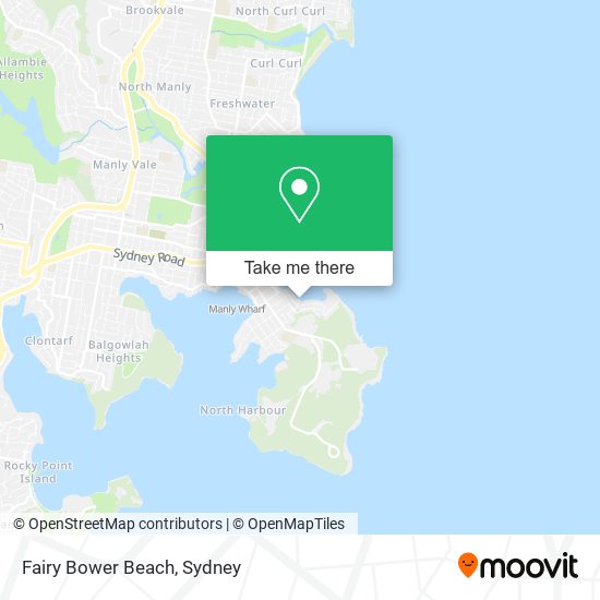 Mapa Fairy Bower Beach