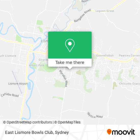 East Lismore Bowls Club map