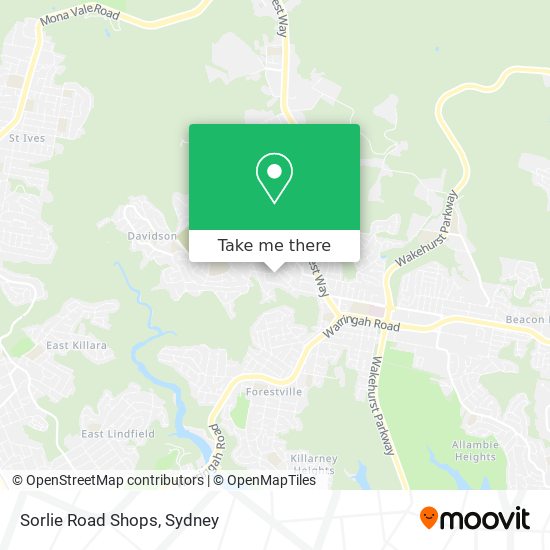 Mapa Sorlie Road Shops