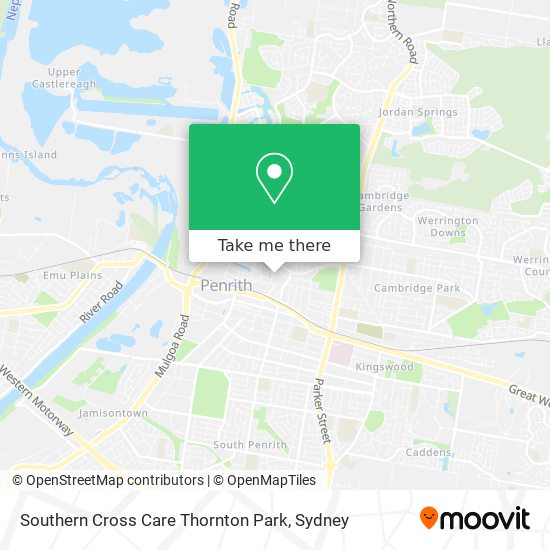 Mapa Southern Cross Care Thornton Park