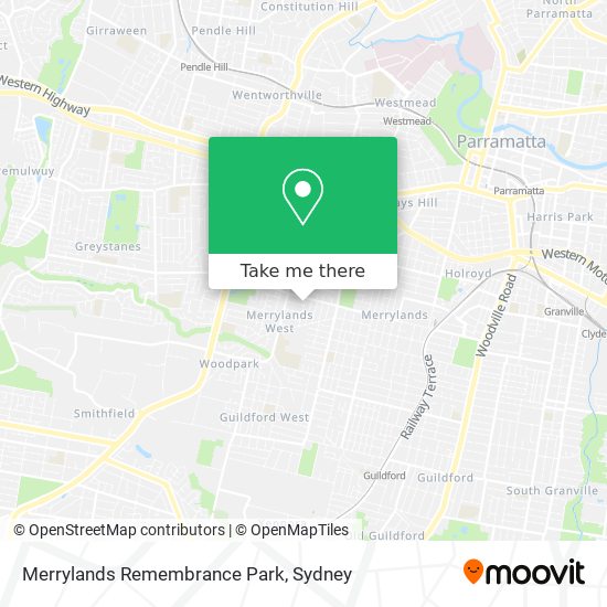 Merrylands Remembrance Park map