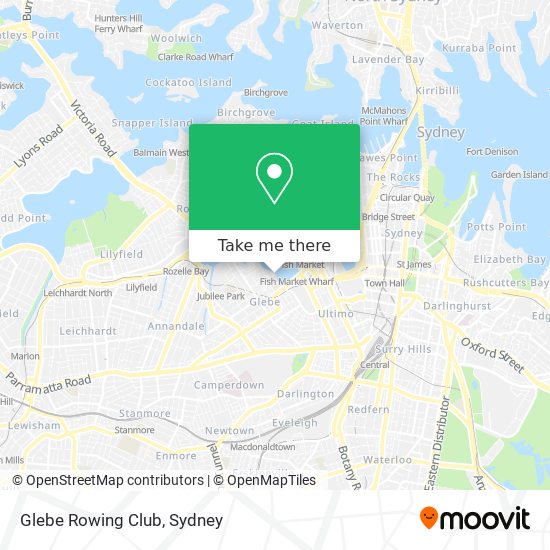 Mapa Glebe Rowing Club