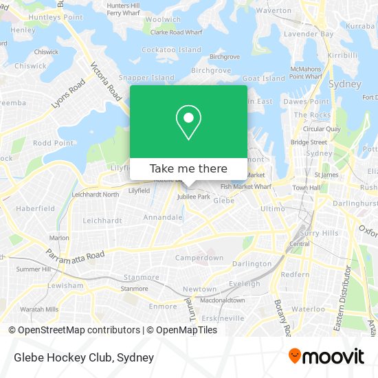 Mapa Glebe Hockey Club