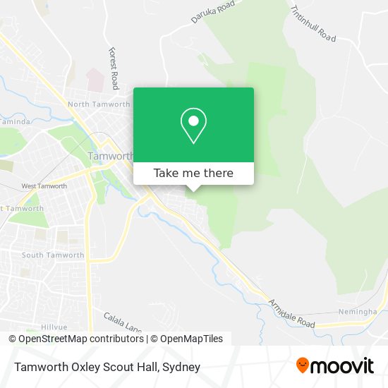 Mapa Tamworth Oxley Scout Hall