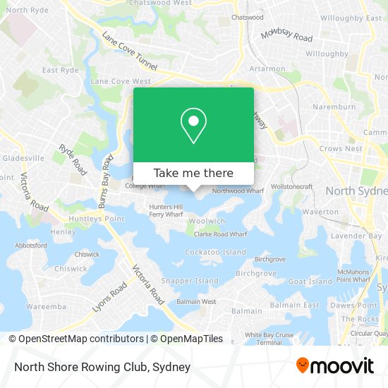 Mapa North Shore Rowing Club