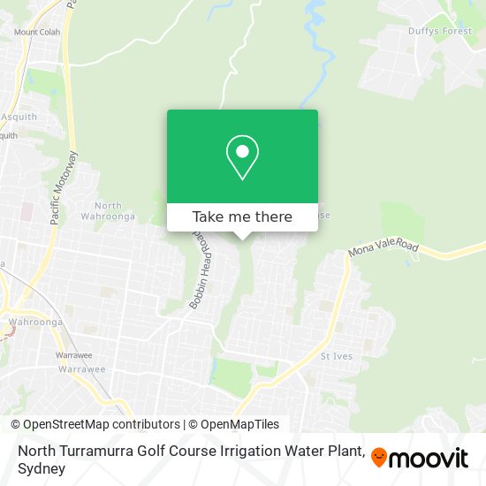 North Turramurra Golf Course Irrigation Water Plant map