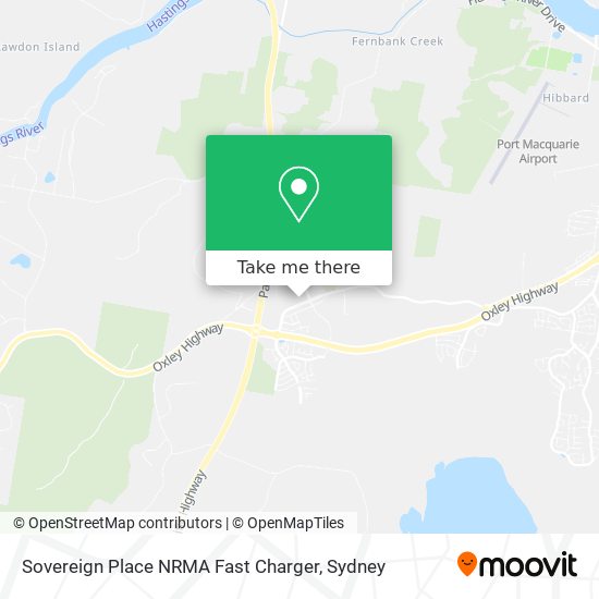 Mapa Sovereign Place NRMA Fast Charger