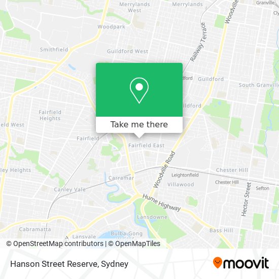 Mapa Hanson Street Reserve