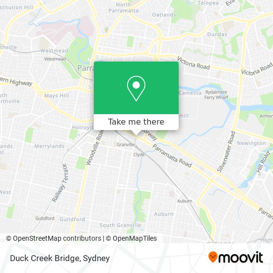 Mapa Duck Creek Bridge