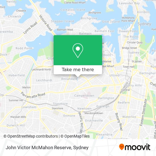 John Victor McMahon Reserve map