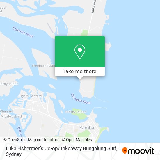 Iluka Fishermen's Co-op / Takeaway Bungalung Surf map