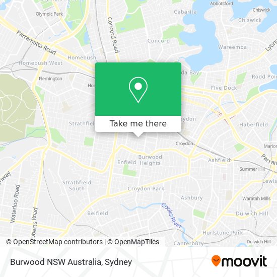 Burwood NSW Australia map