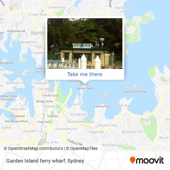 Mapa Garden Island ferry wharf