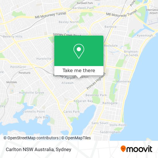 Mapa Carlton NSW Australia