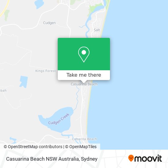 Casuarina Beach NSW Australia map