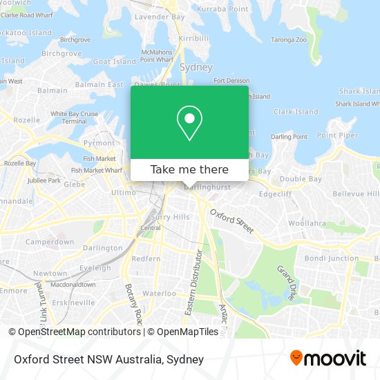 Mapa Oxford Street NSW Australia
