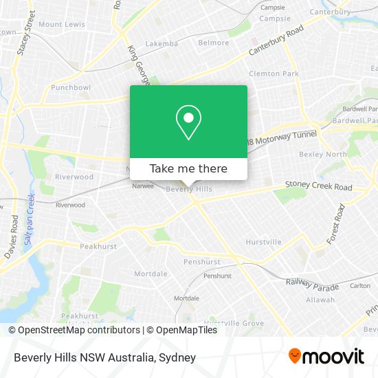 Mapa Beverly Hills NSW Australia