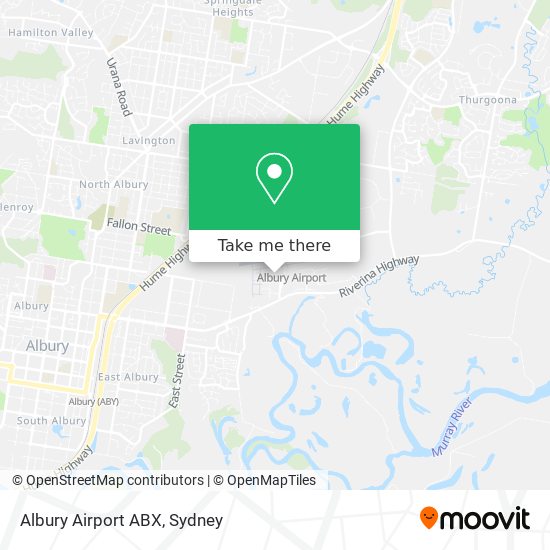 Mapa Albury Airport ABX