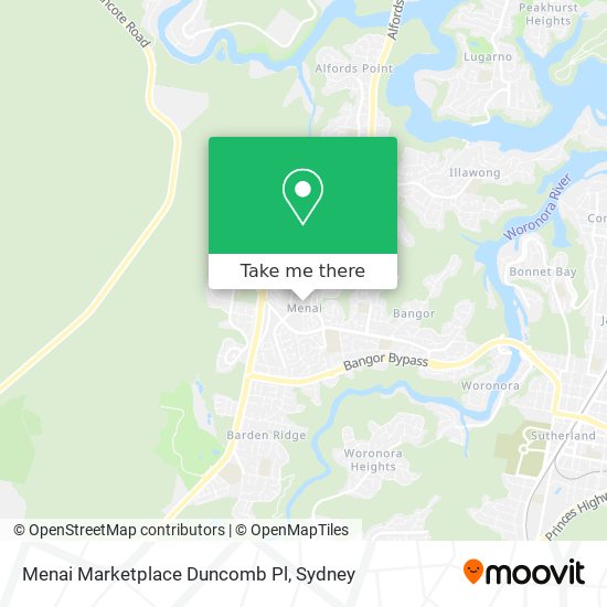 Mapa Menai Marketplace Duncomb Pl