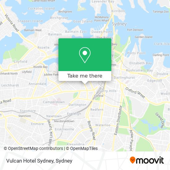 Mapa Vulcan Hotel Sydney
