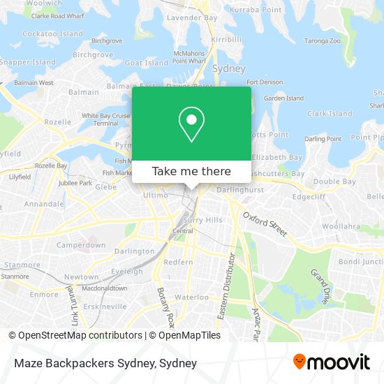 Mapa Maze Backpackers Sydney