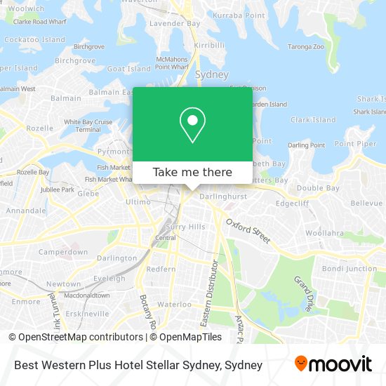 Best Western Plus Hotel Stellar Sydney map