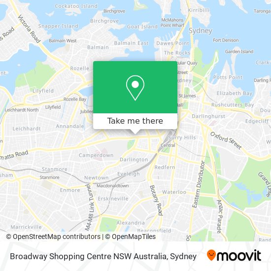 Broadway Shopping Centre NSW Australia map