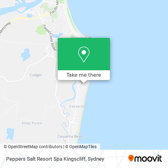 Peppers Salt Resort Spa Kingscliff map